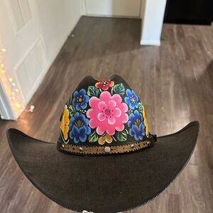 Mexican Hand Painted Floral Cowboy Hat
